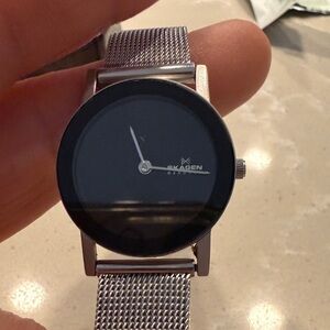 Skagen Black Dial Silver Mesh Smartwatch